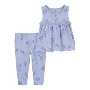 Carter's 2-tlg. Set Top und Leggings Blumen hellblau