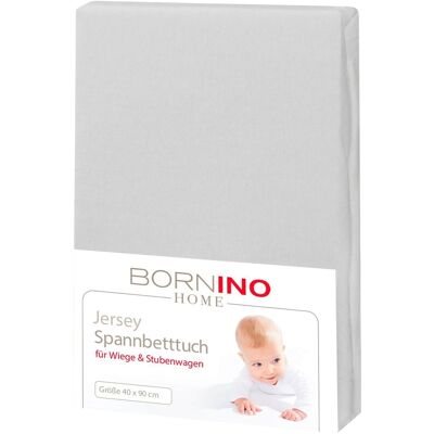 BORNINO HOME Jersey-Spannbetttuch 40x90 cm grau unisex BORNINO HOME Jersey-Spannbetttuch 40x90 cm grau unisex