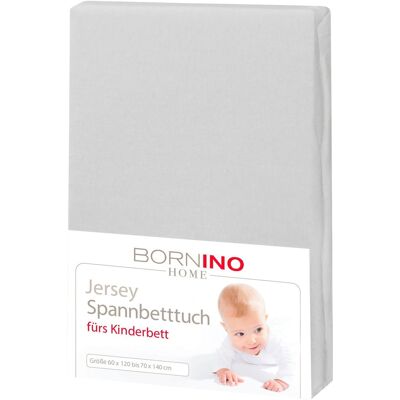 BORNINO HOME Jersey-Spannbetttuch 60x120 cm - 70x140 cm grau unisex BORNINO HOME Jersey-Spannbetttuch 60x120 cm - 70x140 cm grau unisex