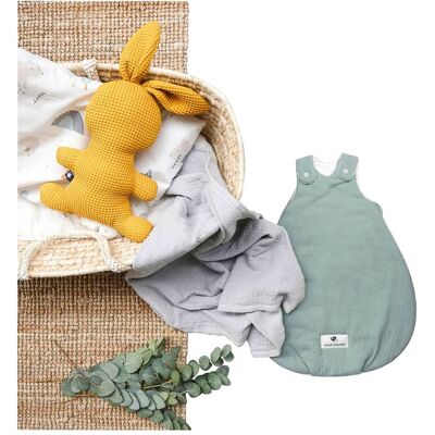Julius Zöllner Ganzjahresschlafsack Terra Musselin 2.5 TOG gruen 50/56 unisex Julius Zöllner Ganzjahresschlafsack Terra Musselin 2.5 TOG gruen 50/56 unisex