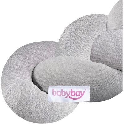 babybay - Nestchenschlange geflochten - hellgrau meliert - Bed bumper babybay - Nestchenschlange geflochten - hellgrau meliert - Bed bumper