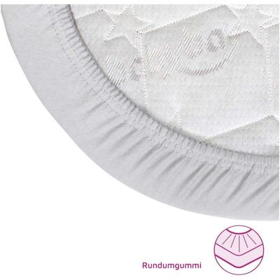 babybay Matratzenbezug - 89x50cm - Zartgrau - Baby Bettwäsche babybay Matratzenbezug - 89x50cm - Zartgrau - Baby Bettwäsche