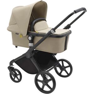 Bugaboo Kombikinderwagen Komplett-Set inkl. Babyschale Turtle Air i-Size, Isofix-Basis 360, Fußsack und Getränkehalter schwarz   beige unisex