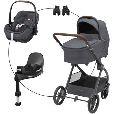 Maxi-Cosi Kombikinderwagen Oxford+ inkl. Babyschale Pebble 360 Pro 2 und Isofix-Basis FamilyFix 360 grau unisex Maxi-Cosi Kombikinderwagen Oxford+ inkl. Babyschale Pebble 360 Pro 2 und Isofix-Basis FamilyFix 360 grau unisex