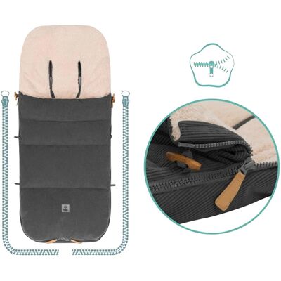 babycab Winterfußsack Kemi Cord grau unisex babycab Winterfußsack Kemi Cord grau unisex