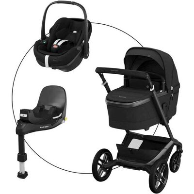 Maxi-Cosi Premium Kombikinderwagen Fame inkl. Babyschale Pebble 360 Pro 2 und Isofix-Basis FamilyFix 360 Pro twillic black schwarz unisex Maxi-Cosi Premium Kombikinderwagen Fame inkl. Babyschale Pebble 360 Pro 2 und Isofix-Basis FamilyFix 360 Pro twillic black schwarz unisex