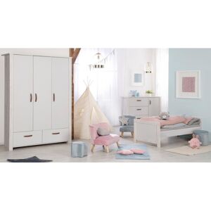 roba 3-tlg. Babyzimmer Mila mit 3-türigem Kleiderschrank grau unisex