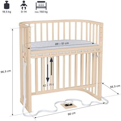 babybay Beistellbett Boxspring Comfort Plus 89x51 cm beige unisex babybay Beistellbett Boxspring Comfort Plus 89x51 cm beige unisex