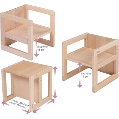 babybay Sitzhocker 3in1 babycube Littlefoot unisex babybay Sitzhocker 3in1 babycube Littlefoot unisex