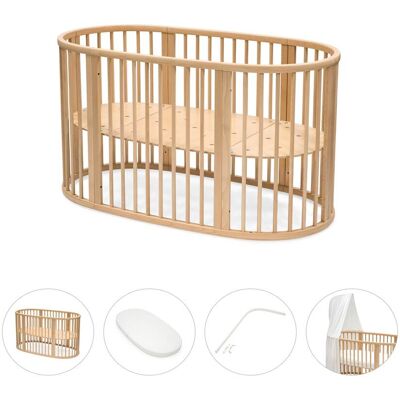 Stokke Bundle Sleepi V3 inkl. Matratze und Spannbetttuch, Himmelstange und Himmel natur unisex Stokke Bundle Sleepi V3 inkl. Matratze und Spannbetttuch, Himmelstange und Himmel natur unisex