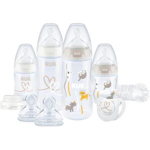 NUK 9-tlg. Babyflaschen-Set First Choice Plus Temperature Control, Anti-Kolik-Weithals, 150-300ml, 0-6M weiss unisex