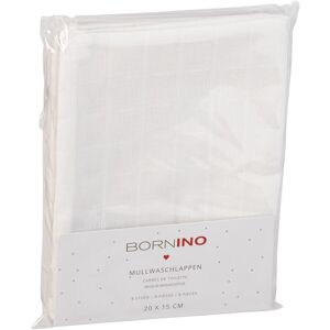 Bornino 8er-Pack Mullwaschlappen 15x20 cm weiss unisex