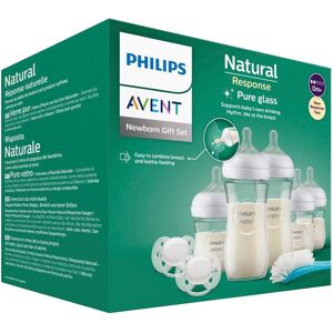 Philips Avent 8-tlg. Babyflaschen-Set, Natural Response, Glas, ab Geburt transparent unisex