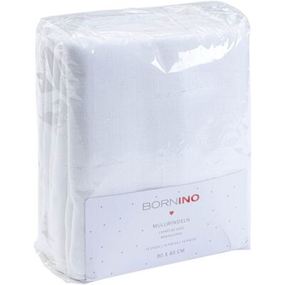 Bornino 10er-Pack Mullwindeln 80x80 cm weiss unisex Bornino 10er-Pack Mullwindeln 80x80 cm weiss unisex