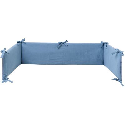 BORNINO HOME Wende-Nestchen für Beistellbett Musselin 26x166 cm blau unisex BORNINO HOME Wende-Nestchen für Beistellbett Musselin 26x166 cm blau unisex