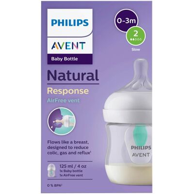 Philips Avent Babyflasche Natural Response, AirFree, 125ml, ab Geburt transparent unisex Philips Avent Babyflasche Natural Response, AirFree, 125ml, ab Geburt transparent unisex