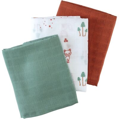 Bornino 3er-Pack Mullwindeln 80x80 cm mehrfarbig unisex Bornino 3er-Pack Mullwindeln 80x80 cm mehrfarbig unisex