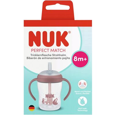 NUK Trinklernflasche mit Strohhalm Perfect Match, 150ml rosa unisex NUK Trinklernflasche mit Strohhalm Perfect Match, 150ml rosa unisex