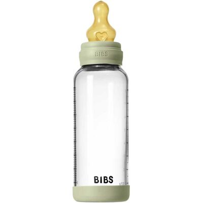 BIBS Baby Glass Bottle Naturgummi Medium Flow Sage - Baby Glass Bottle BIBS Baby Glass Bottle Naturgummi Medium Flow Sage - Baby Glass Bottle