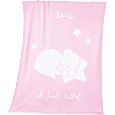 Herding Babydecke Unicade mit Namen 75x100 cm rosa Herding Babydecke Unicade mit Namen 75x100 cm rosa