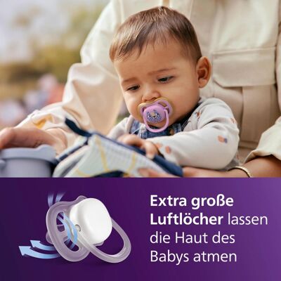Philips Avent 2er-Pack Schnuller ultra air, 6-18M gruen unisex Philips Avent 2er-Pack Schnuller ultra air, 6-18M gruen unisex