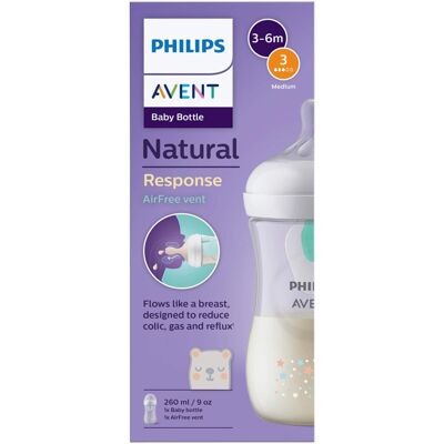 Philips Avent Babyflasche Natural Response, AirFree, 260ml, ab 1M transparent unisex Philips Avent Babyflasche Natural Response, AirFree, 260ml, ab 1M transparent unisex