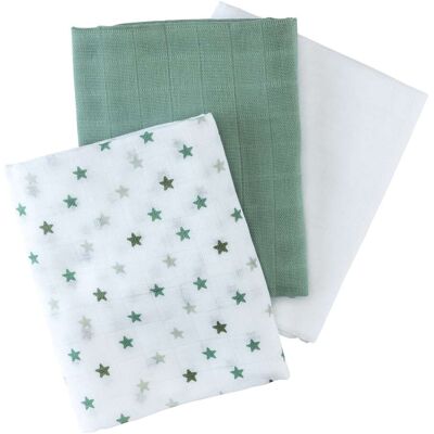 Bornino 3er-Pack Mullwindeln Sterne 80x80 cm mehrfarbig unisex Bornino 3er-Pack Mullwindeln Sterne 80x80 cm mehrfarbig unisex