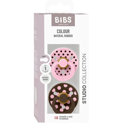 BIBS 2er-Pack Polka Collection Schnuller Latex, 0-6M pink braun unisex BIBS 2er-Pack Polka Collection Schnuller Latex, 0-6M pink braun unisex