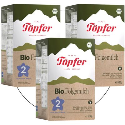 Töpfer 3er Pack Bio Folgemilch 2 600 g unisex Töpfer 3er Pack Bio Folgemilch 2 600 g unisex