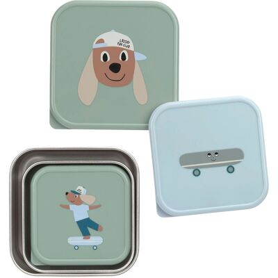 Lässig 3-tlg. Snackboxset aus Edelstahl unisex Lässig 3-tlg. Snackboxset aus Edelstahl unisex