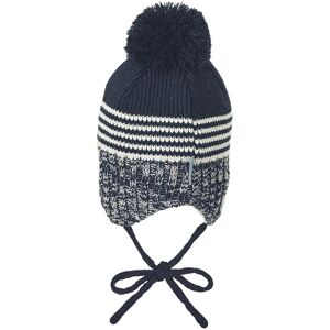 Sterntaler Wintermütze Strick Bommel blau