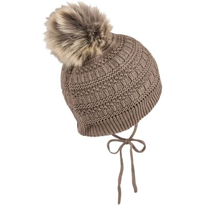 Sterntaler Winter-Strickmütze mit Bommel Fake Fur braun unisex Sterntaler Winter-Strickmütze mit Bommel Fake Fur braun unisex