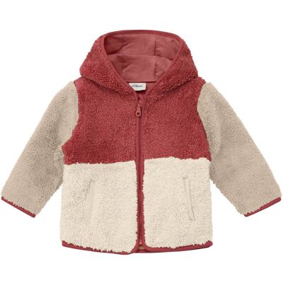 s.Oliver Plüschjacke Colorblock natur rot s.Oliver Plüschjacke Colorblock natur rot