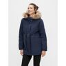 Mamalicious Umstands-Jacke Jessi mit Fake Fur aus recyceltem Polyester blau unisex