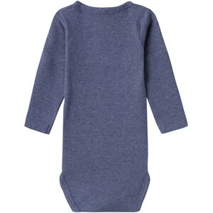 name it Body langarm Rippqualität Henley blau