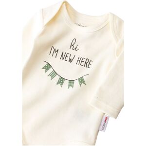 Bornino Body langarm I´m new here natur gruen 62/68 unisex Bornino Body langarm I´m new here natur gruen 62/68 unisex