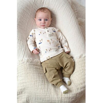 Feetje Henley-Shirt langarm Safari Rippqualität natur mehrfarbig unisex Feetje Henley-Shirt langarm Safari Rippqualität natur mehrfarbig unisex