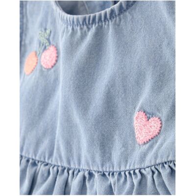 Carter's 3.-tlg. Set Body Flügelarm Rippqualität, Chambray-Kleid ohne Arm und -Shorts denim rosa Carter's 3.-tlg. Set Body Flügelarm Rippqualität, Chambray-Kleid ohne Arm und -Shorts denim rosa