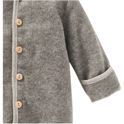 Bornino Wollfleece-Overall mit Klappbündchen aus Merinowolle grau 86/92 unisex Bornino Wollfleece-Overall mit Klappbündchen aus Merinowolle grau 86/92 unisex