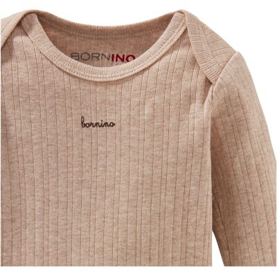Bornino Body langarm Rippqualität beige 62/68 unisex Bornino Body langarm Rippqualität beige 62/68 unisex