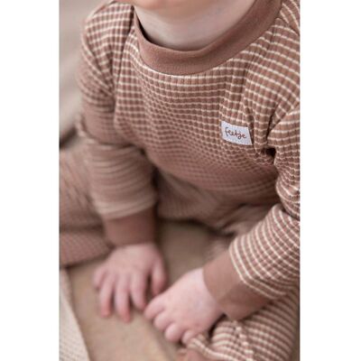 Feetje 2-tlg. Set Sweatshirt und Jogginghose Waffelpiqué-Optik braun unisex Feetje 2-tlg. Set Sweatshirt und Jogginghose Waffelpiqué-Optik braun unisex