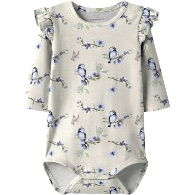name it Body langarm Vögel Rüschen beige mehrfarbig name it Body langarm Vögel Rüschen beige mehrfarbig