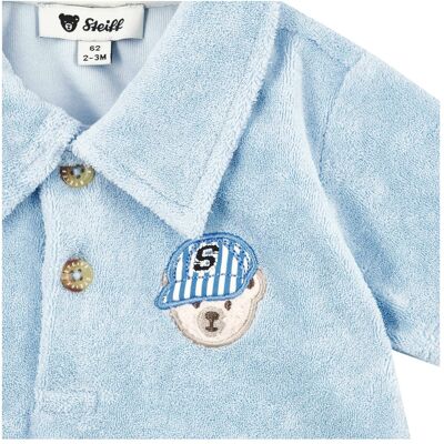 Steiff Polo-T-Shirt Bär Frottee hellblau Steiff Polo-T-Shirt Bär Frottee hellblau