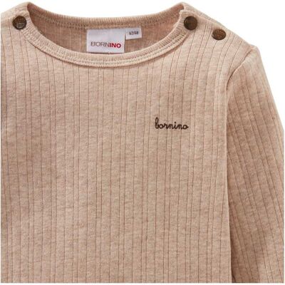 Bornino Shirt langarm Rippqualität beige 62/68 unisex Bornino Shirt langarm Rippqualität beige 62/68 unisex