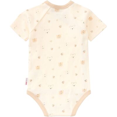 Bornino 3er-Pack Wickelbody kurzarm Ringel Bär beige 62/68 unisex Bornino 3er-Pack Wickelbody kurzarm Ringel Bär beige 62/68 unisex