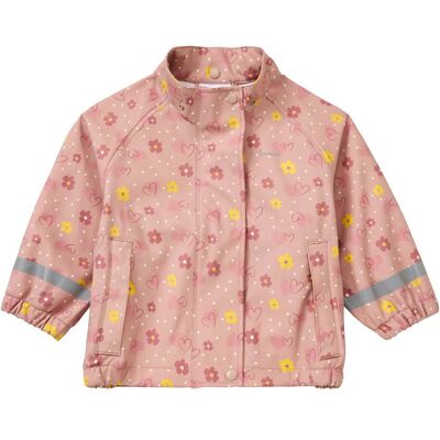 Bornino Regenjacke mit abnehmbarer Kapuze rosa gelb 74/80 Bornino Regenjacke mit abnehmbarer Kapuze rosa gelb 74/80