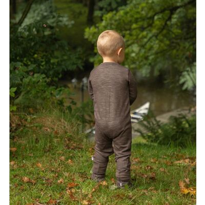 Joha Overall mit Klappfuß Wolle/Seide braun 56/62 unisex Joha Overall mit Klappfuß Wolle/Seide braun 56/62 unisex