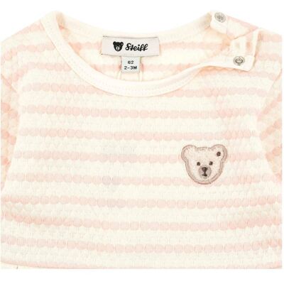 Steiff Kleid langarm Ringel Bär Struktur natur rosa Steiff Kleid langarm Ringel Bär Struktur natur rosa