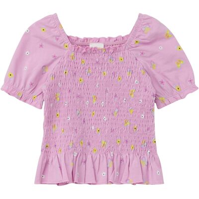 s.Oliver T-Shirt Blumen Schmetterlinge gesmokt rosa 116/122 s.Oliver T-Shirt Blumen Schmetterlinge gesmokt rosa 116/122