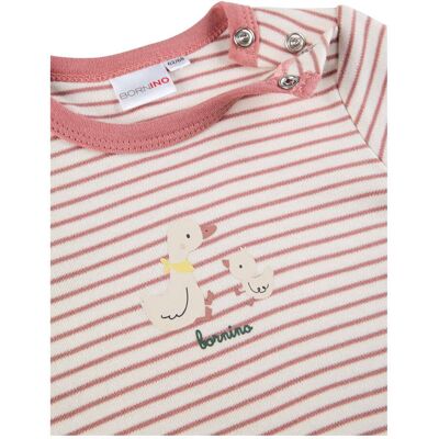 Bornino T-Shirt Ringel Gänse natur rosa mehrfarbig 50/56 Bornino T-Shirt Ringel Gänse natur rosa mehrfarbig 50/56
